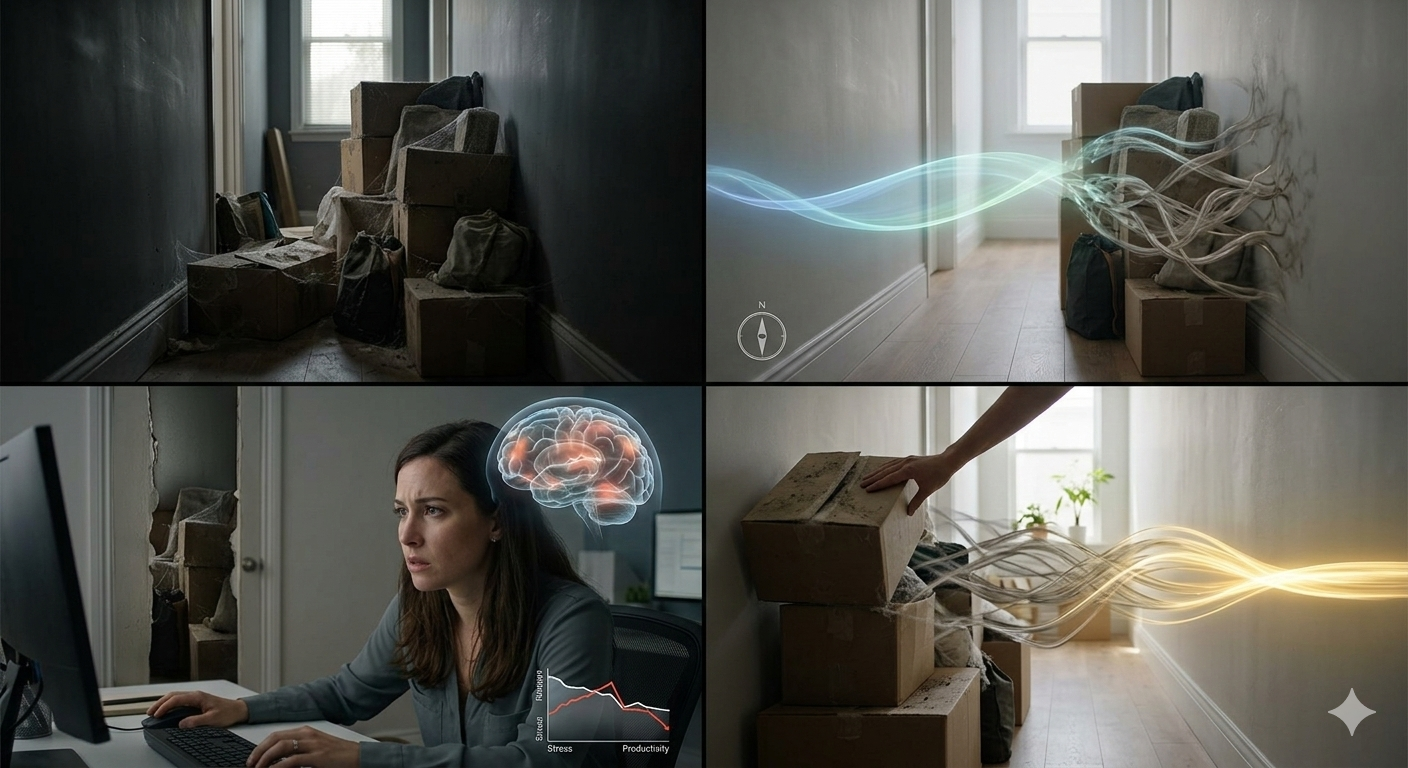 壁の向こうの放置荷物が人生に影響する理由｜風水と科学で徹底検証